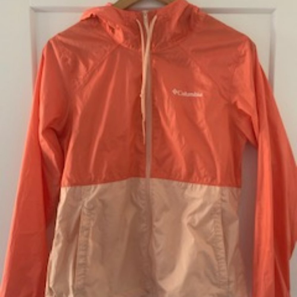 Ladies Columbia Rain Jacket - Coral XS